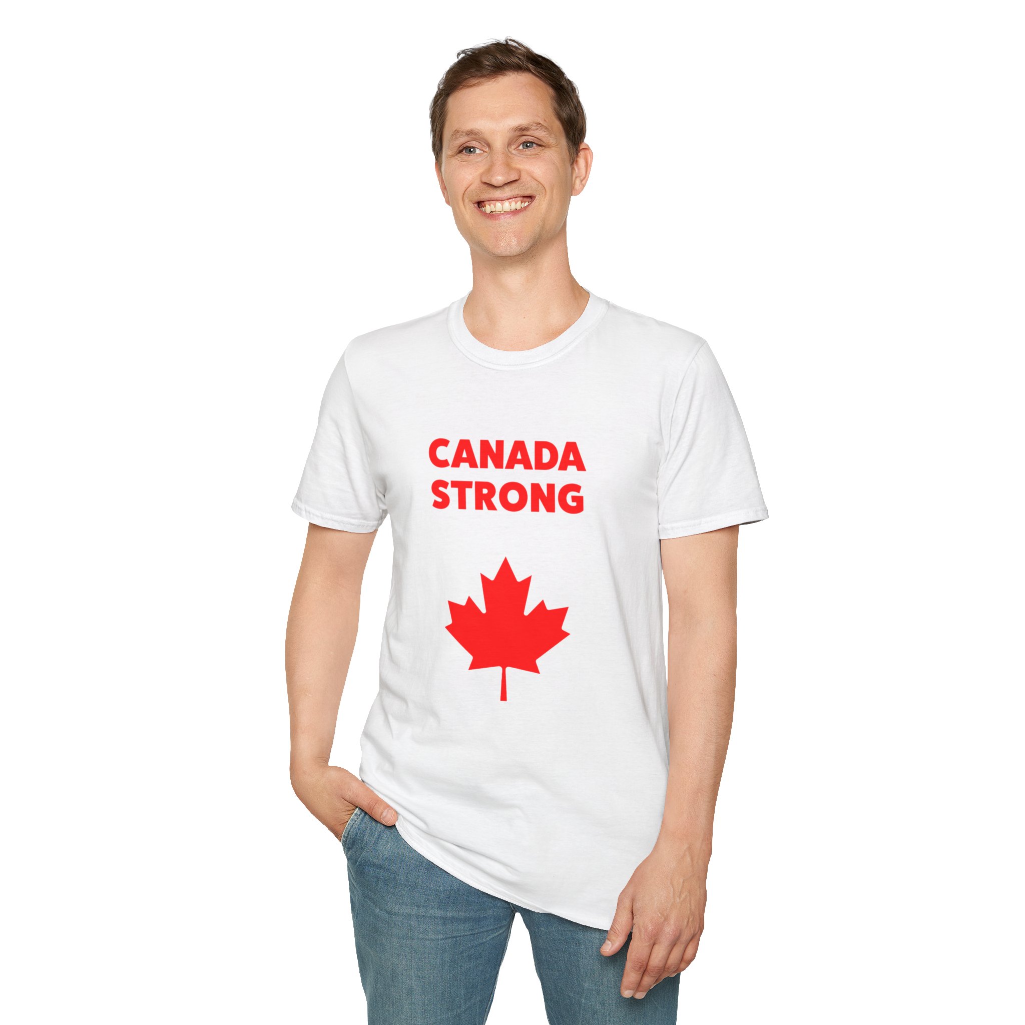 Featured image for “Canada Strong Unisex Softstyle T-Shirt | Canadian Pride Tee, National Day Shirt, Maple Leaf Apparel”