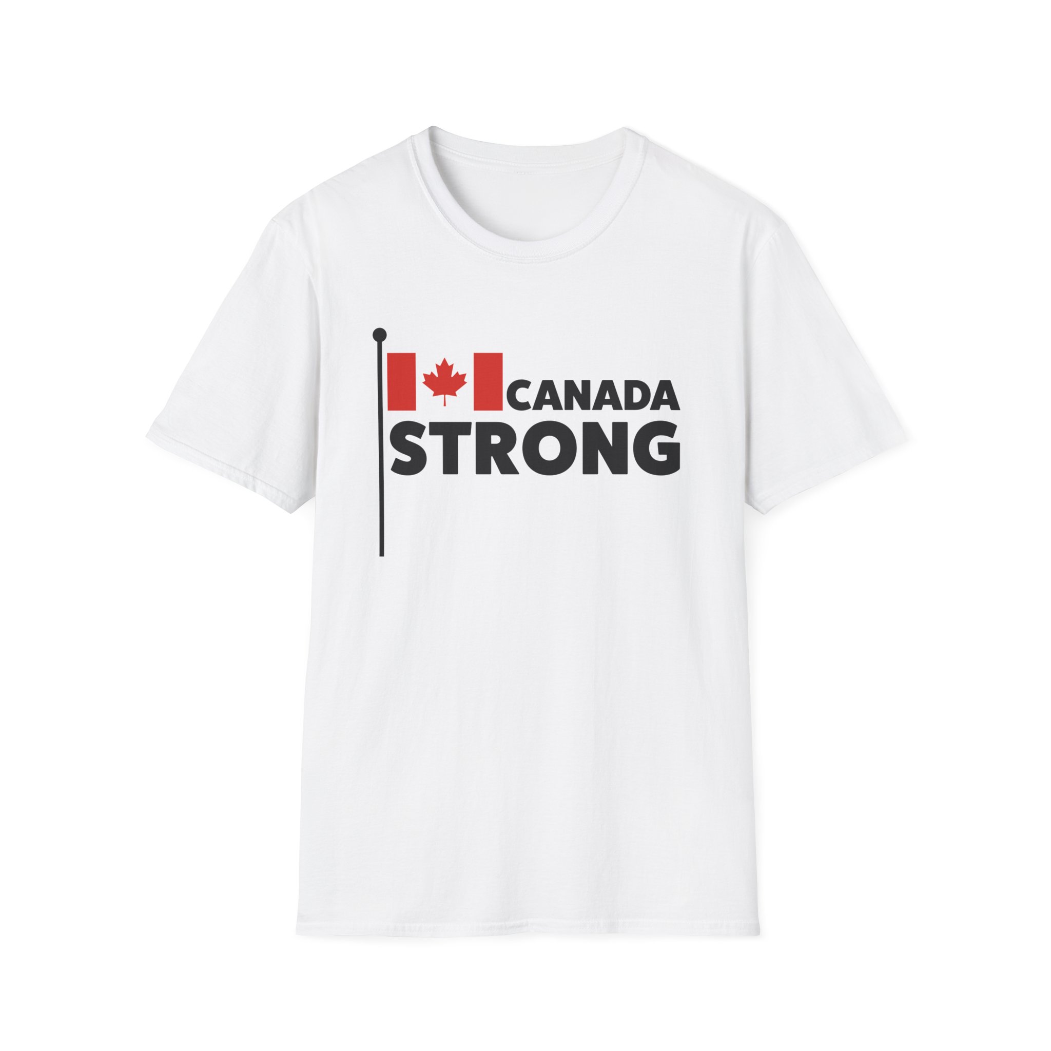 Featured image for “Canada Flag Strong Unisex Softstyle T-Shirt | Canadian Pride Apparel, Gift for Canada Day, Casual Wear, Unisex Tee, Outdoor Activities”